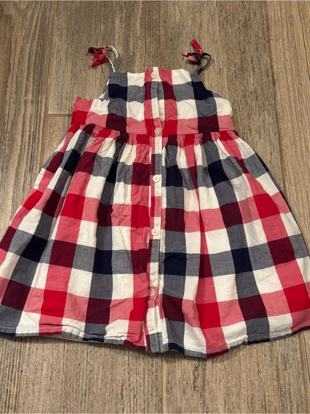Oshkosh B’Gosh Baby Girls Fit & Flare Plaid Lined Americana Dress Size 24 months